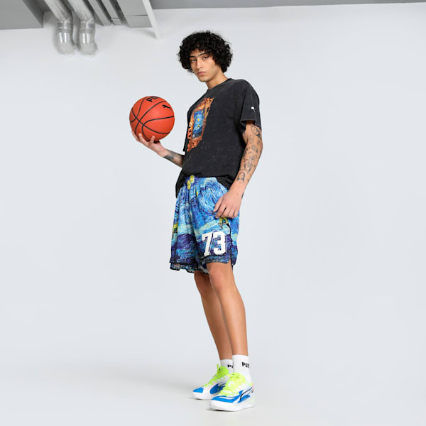 Dylan Exhibit 7" AOP Basketball Shorts, Vivid Blue-AOP, extralarge-IND